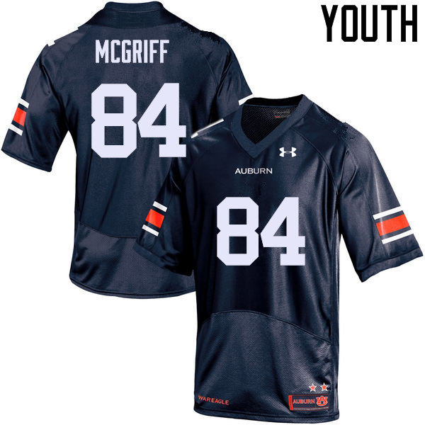 Auburn Tigers Youth Jaylen McGriff #84 Navy Under Armour Stitched College NCAA Authentic Football Jersey LDI0274RN